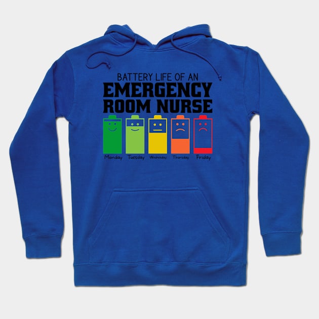 Battery Life Of An Emergency Room Nurse Hoodie by Stay Weird